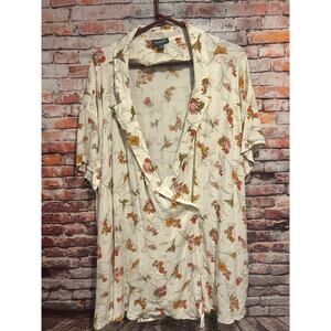 Modcloth wrap top cream short sleeve blouse shirt women's size 4x